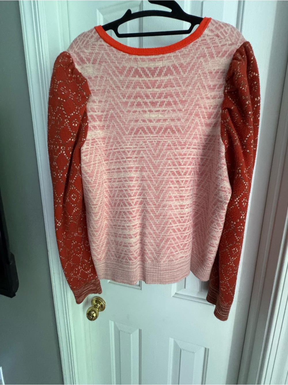 Anthropologie Cherie Sweater Heathered Pink and Orange 1X - Picture 8 of 8